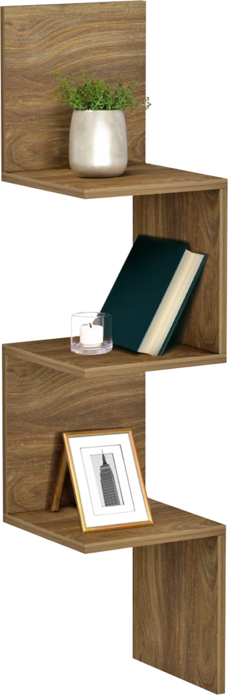 Raft këndi për mur, ILLUSION, FH8935.11, melaminë, natyrale, 25x25x105,4H cm
