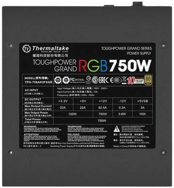 Kasë Thermaltake Toughpower Grand RGB Sync 750W, modular, 80 PLUS Gold, e zezë