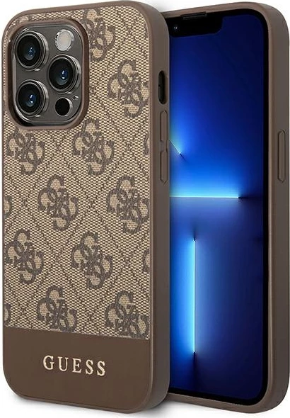 Mbështjellës Guess GUHCP14LG4GLBR për iPhone 14 Pro 6.1", hardcase, kafe