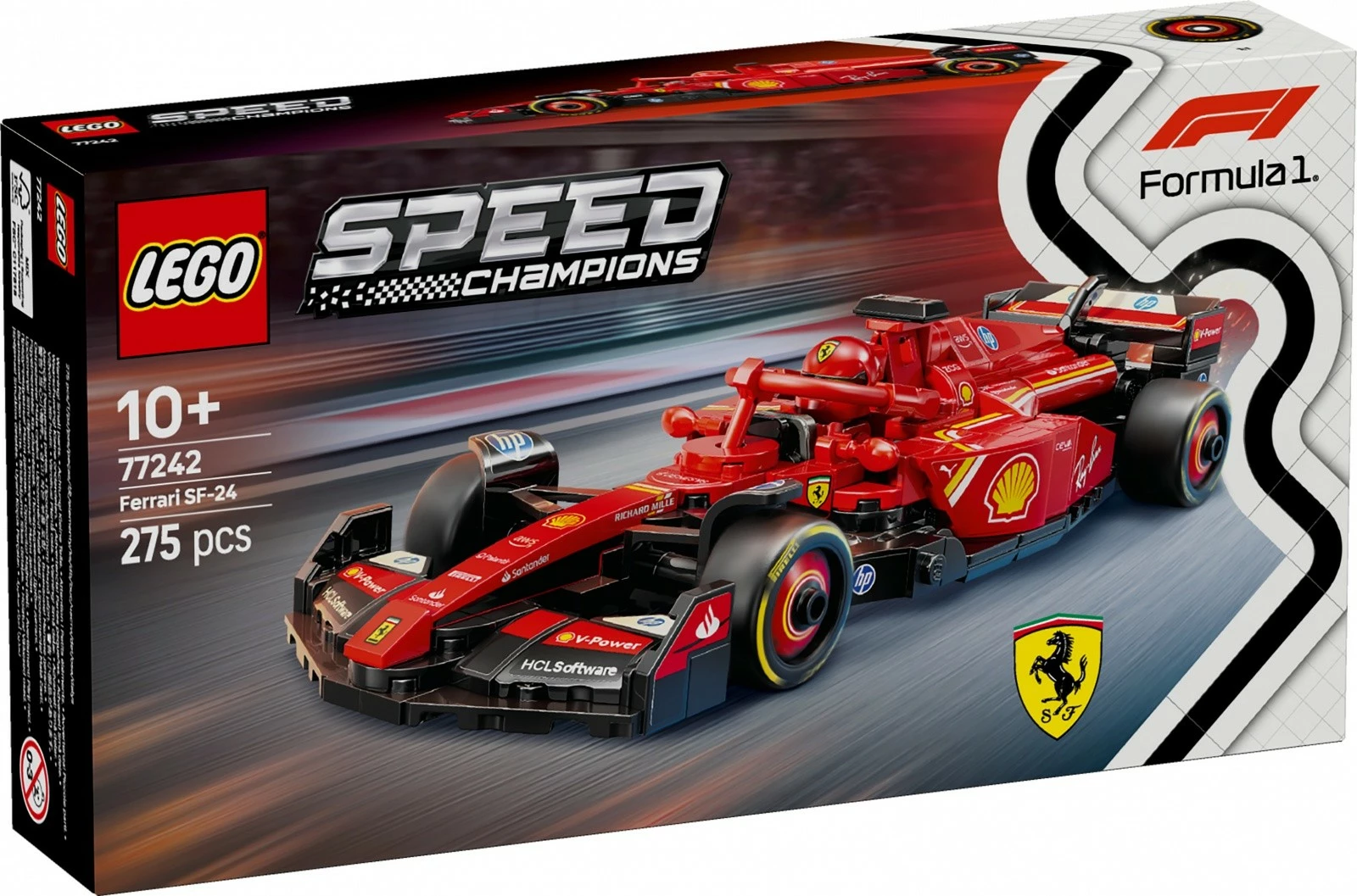 Set LEGO Speed Champions Ferrari SF-24 F1 Car 77242, 275 pjesë, i kuq