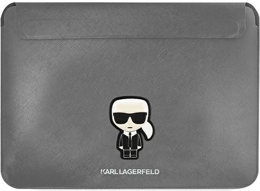 Mbështjellës laptopi Karl Lagerfeld Saffiano Ikonik Karl, 13-14", argjendtë