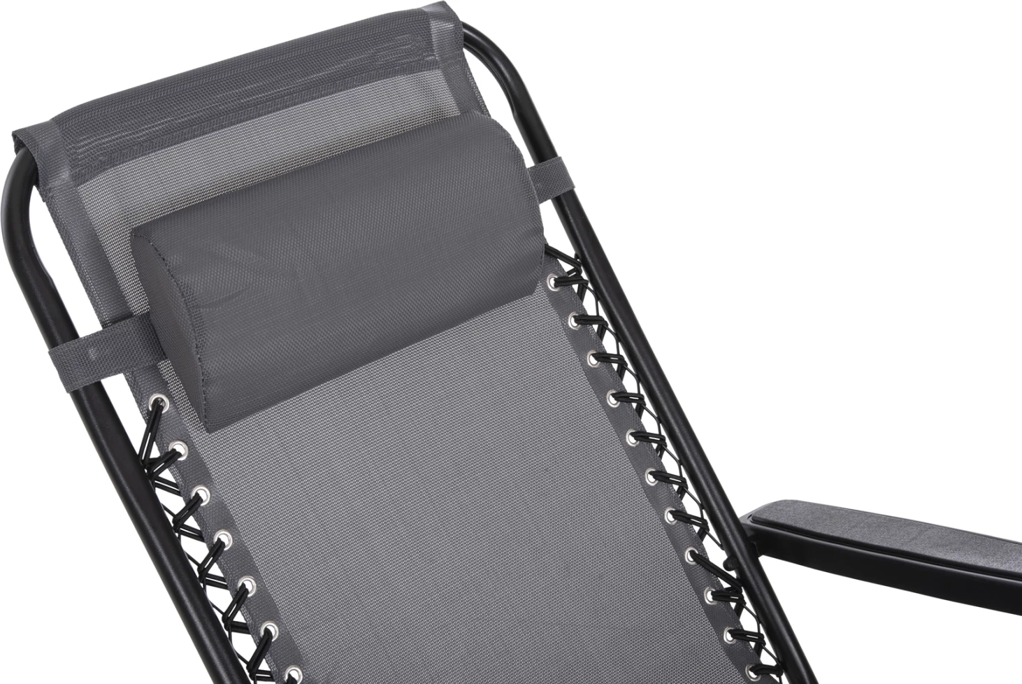 Karrige relaksuese COMPANION, tekstilene gri, metal i zi, 67x145x110cm, set prej 2 copash