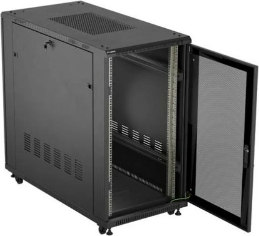 Kasë serveri Lanberg FF01-6222-23B, 22U, në këmbë, me dyer të perforuara, e zezë
