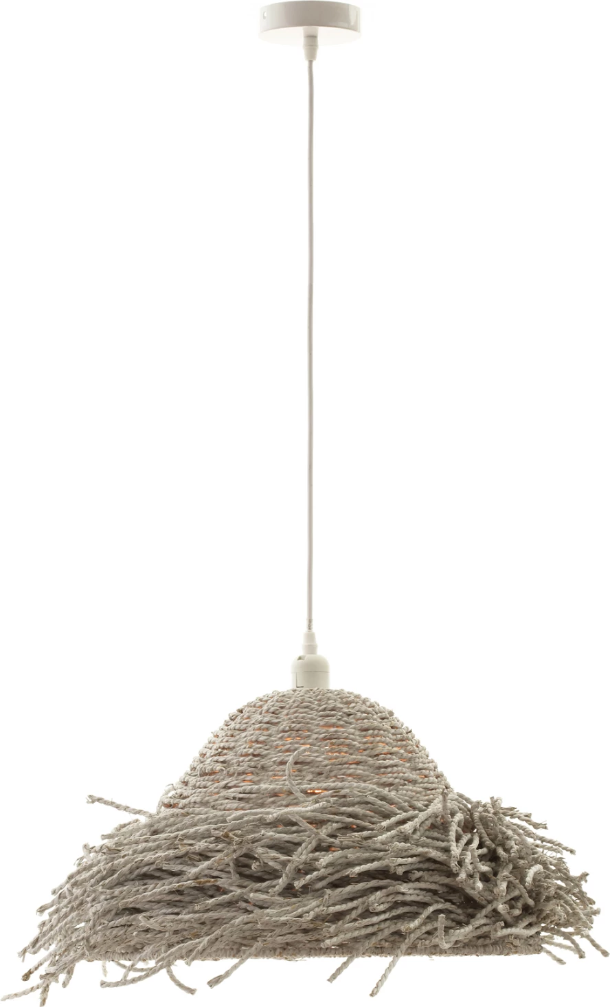 Llambë varëse tavani FH4349 prej barishte deti, ngjyrë e bardhë e larë, Φ50x25-135Hcm