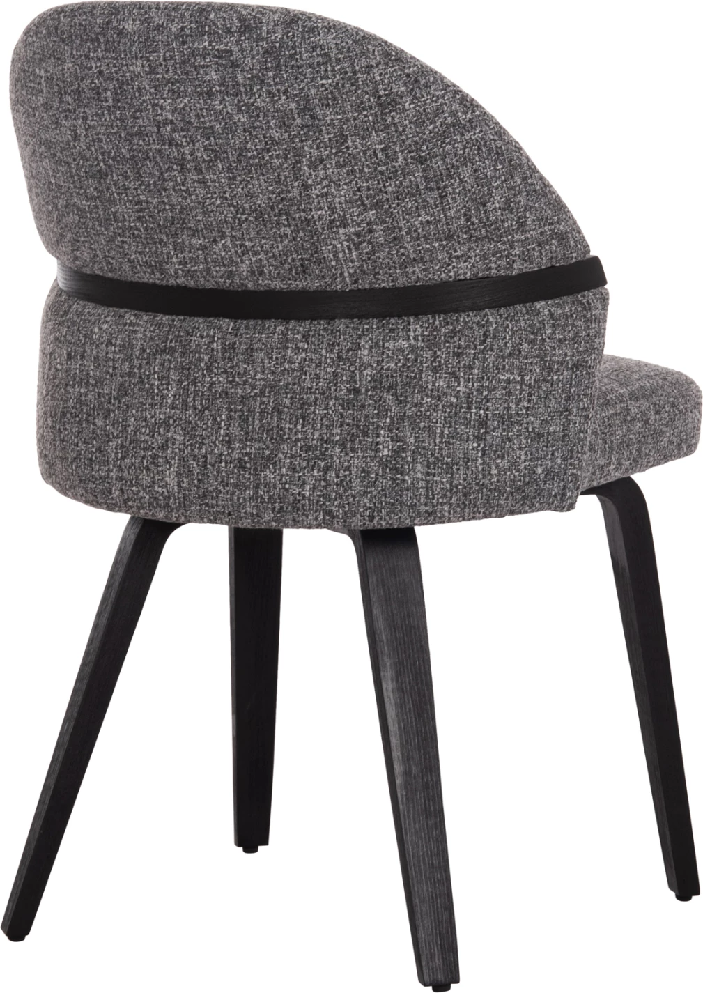 Karrige ngrënieje DEKKER, dru i zi, stof gri, FH18249.02, 50x60x80cm