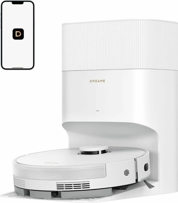 robot fshesë me korrent DREAME D20 Plus, 13,000Pa, auto-zbrazje 5L, fshesë + mop, Wi‑Fi/voice, e bardhë