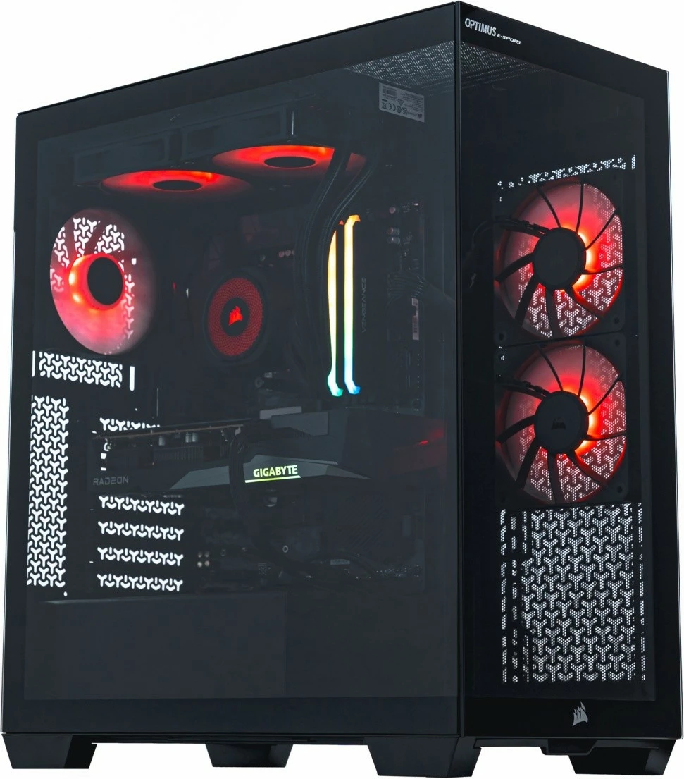 Kasë gaming OPTIMUS E-Sport GA520T-CR7, Ryzen 7 5800X, 16GB RAM, 1TB SSD, Radeon RX 7600, e zezë