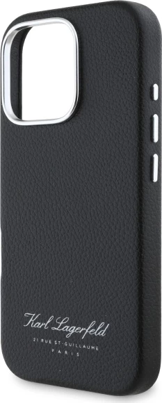 Mbështjellës Karl Lagerfeld Hotel RSG për iPhone 16 Pro, i zi