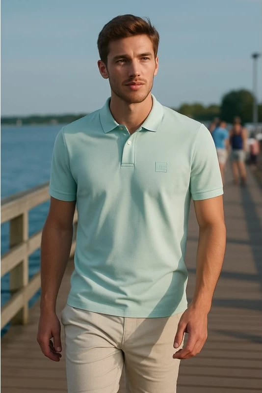 Maicë polo për meshkuj Boss, e kaltërt