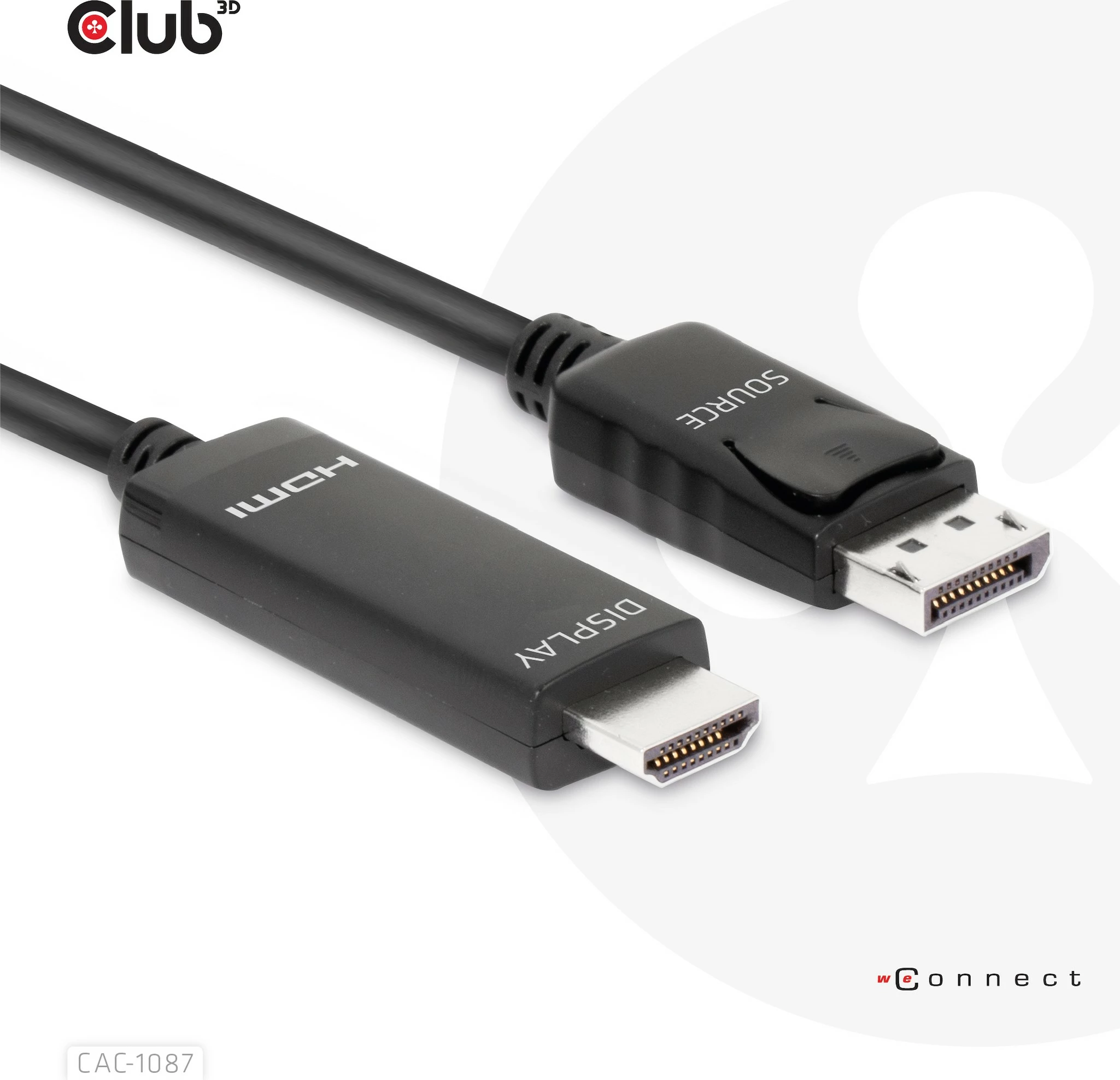 Kabllo DisplayPort në HDMI Club3D 3m, HDR10, 8K, e zezë