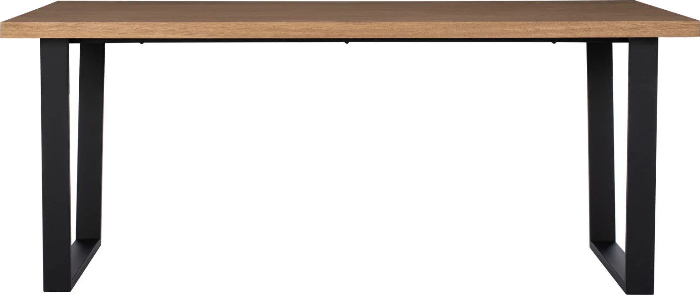 Tavolinë ngrënieje ASTORIA FH9012, sipërfaqe MDF, dru lisi, këmbë metali, stil rustik, 180x90x75H