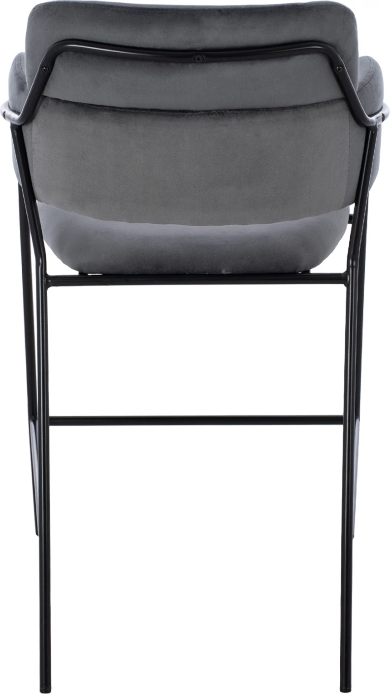Karrige për bar, lartësi mesatare, FH8735.01, kadife gri me kornizë metalike, 54x58x95Y cm., set prej 2 copë