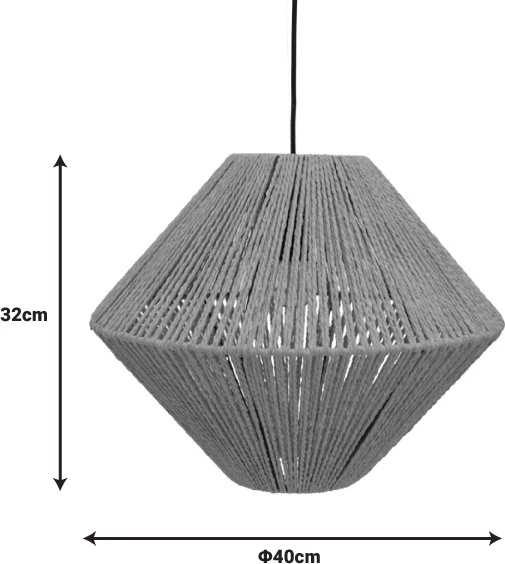 Dritë tavani Palmo Inart E27 litar ngjyrë natyrale D40x32cm