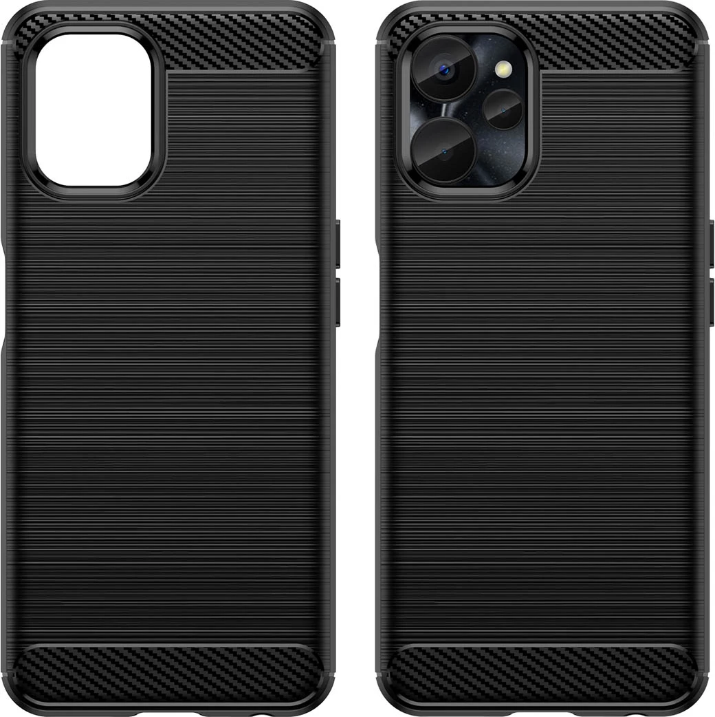 Mbështjellës Hurtel Carbon Case për Realme 10 5G / Realme 9i 5G, TPU, i zi