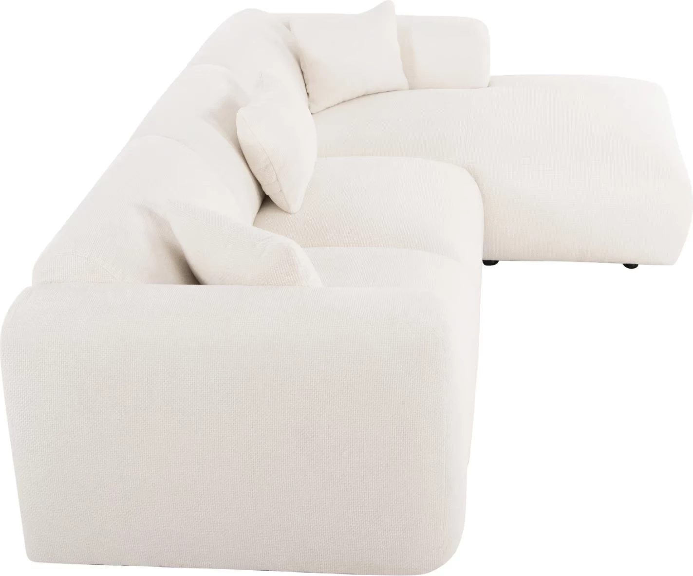 Divan këndor BRICKEN, FH3275.02R, pëlhurë e bardhë, 110-282x98-160x72H cm