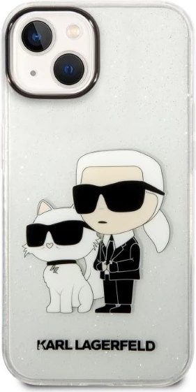 Mbështjellës Karl Lagerfeld Karl&Choupette për iPhone 14 Plus, transparent