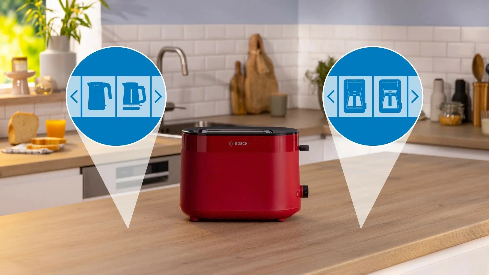 Toaster Bosch MyMoment TAT2M124, i kuq