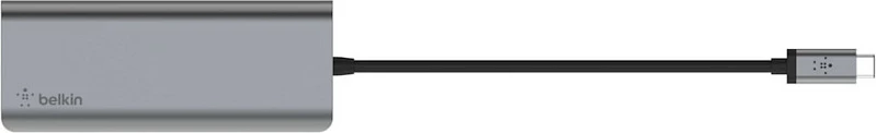 Adapter multiport Belkin AVC008BTSGY, USB-C, 100W, HDMI, RJ-45, SD, 2x USB-A, 1x USB-C, zi/gri