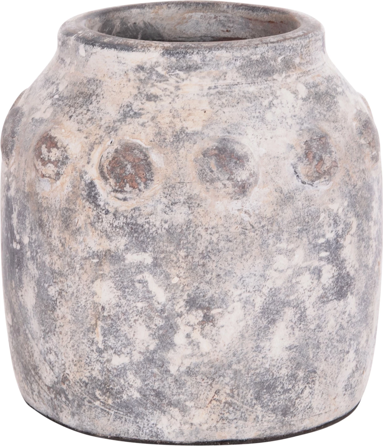 Vazo dekorative tavoline, terrakote, ngjyrë gri, VERMO FH4392, 20x19cm