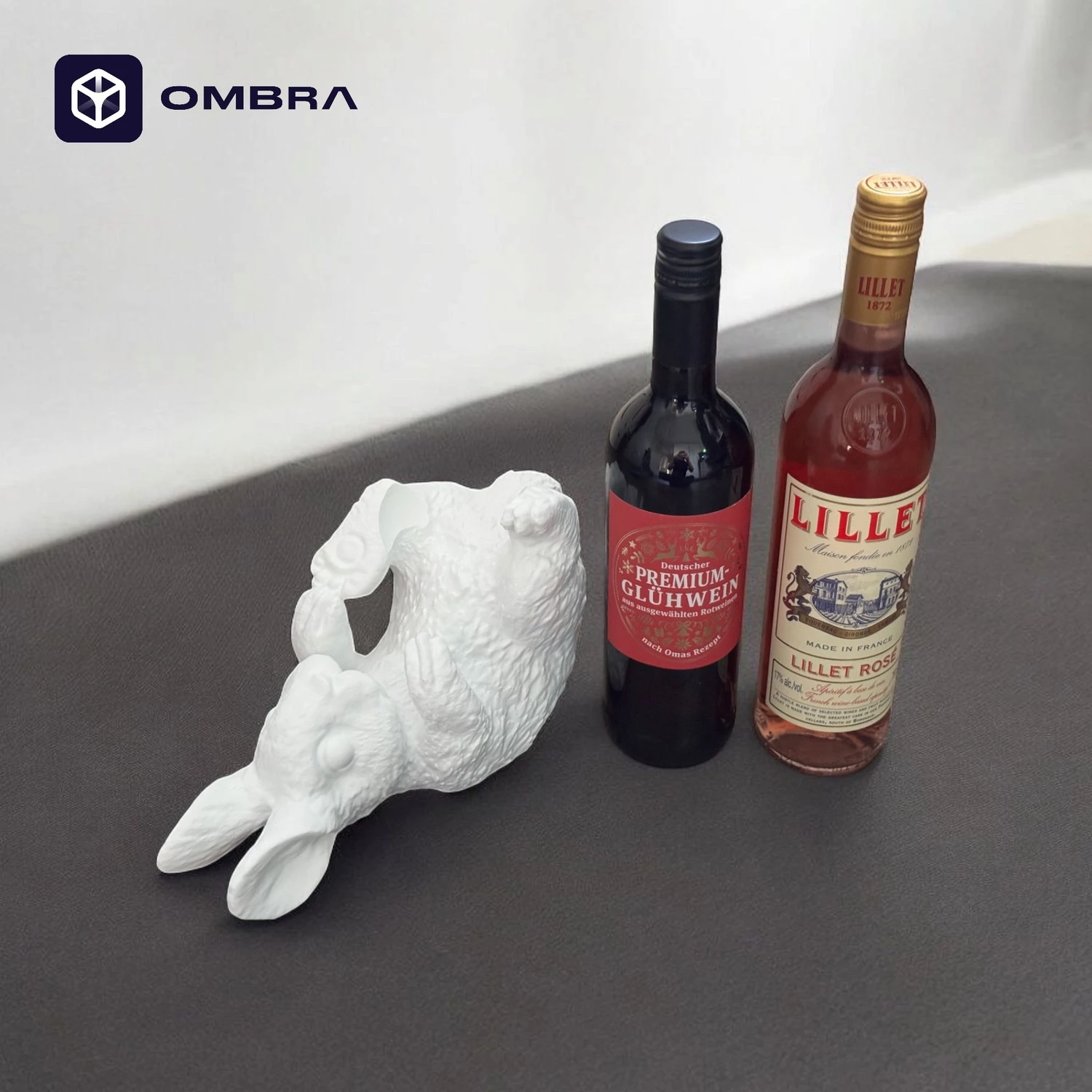 Mbajtëse e shishes së verës "Bunny Wine Holder", e bardhë