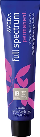 Ngjyrë për flokë Aveda Full Spectrum Permanent Vegan Treatment Hair Color 1B Intense Base për femra 80g