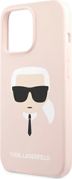 Mbështjellës Karl Lagerfeld Silicone Karl's Head për iPhone 13 Pro Max, Rozë