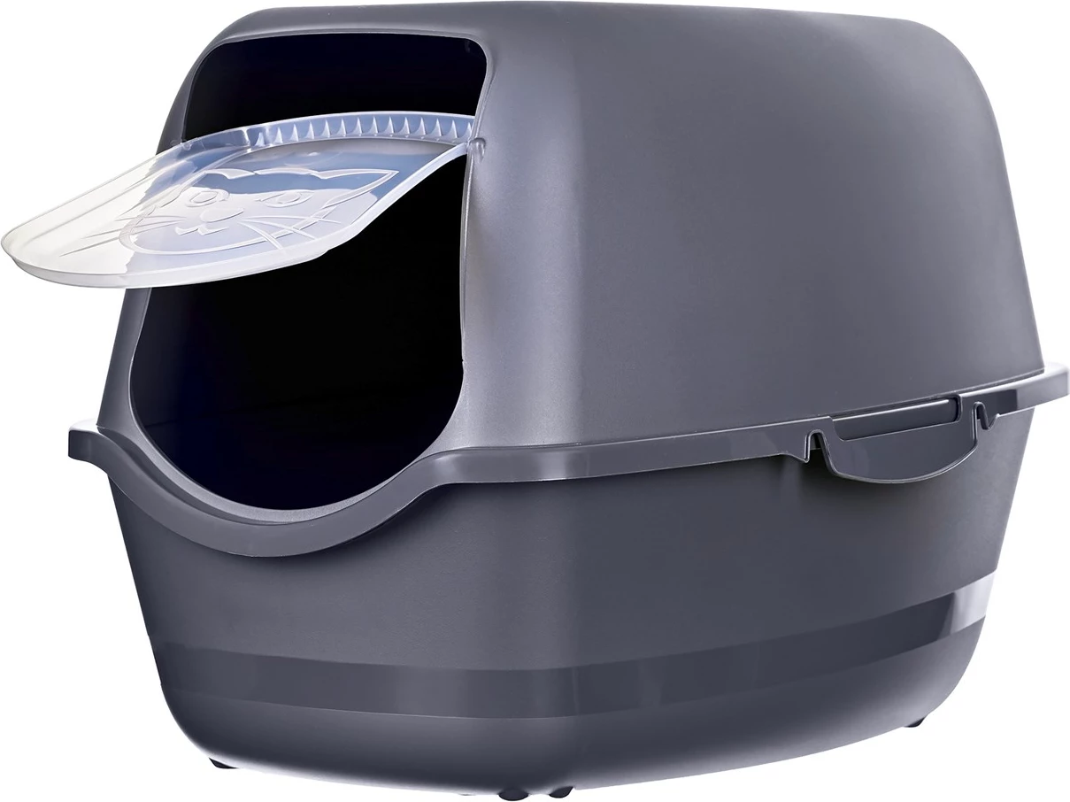 Kuti rëre për mace DIAMENTIQ BAYA, plastikë, 55.5x40x38.7 cm, antracit