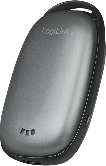 Powerbank LogiLink 4000 mAh, 1x USB-A, Handwärmer, metallik gri