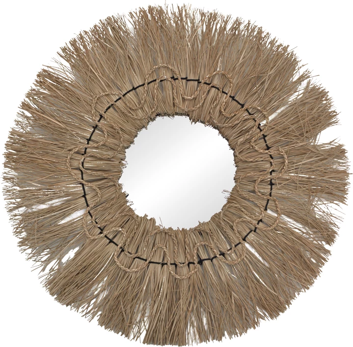 Pasqyrë mendong Inart, ngjyrë natyrale, D60x6cm