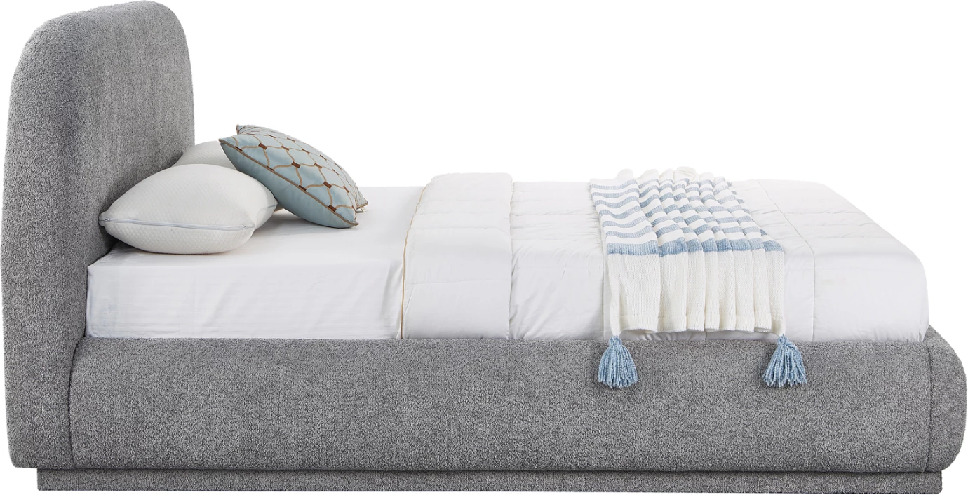 Krevat dopio me hapësirë për depo, stof chenille gri, NOCTIS CD726.01, dyshek 160x200cm