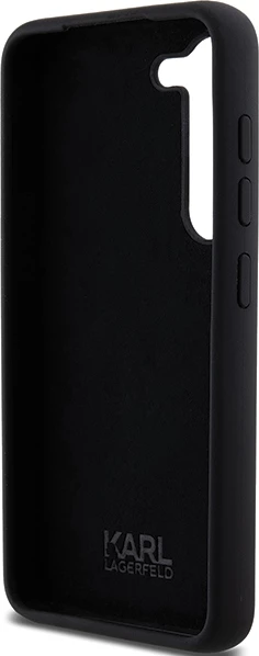 Mbështjellës Karl Lagerfeld Silicone Choupette Metal Pin për Samsung Galaxy S24, i zi