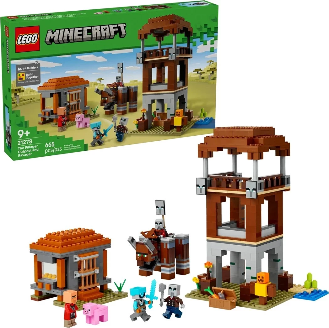Set LEGO Minecraft 21278 The Pillager Outpost and Ravager, 665 pjesë