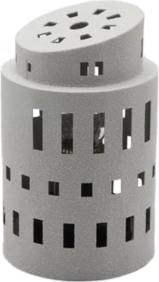 Qiri mbajtëse Piza, metal i bardhë, xham, 10.3x10.3x16.5cm