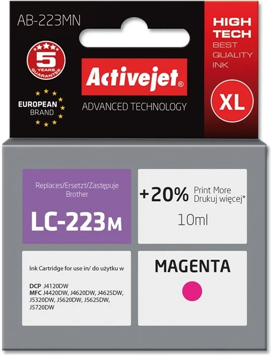 Ngjyrë zëvendësuese Activejet AB-223MN për printer Brother, 10ml, e vjollcë 