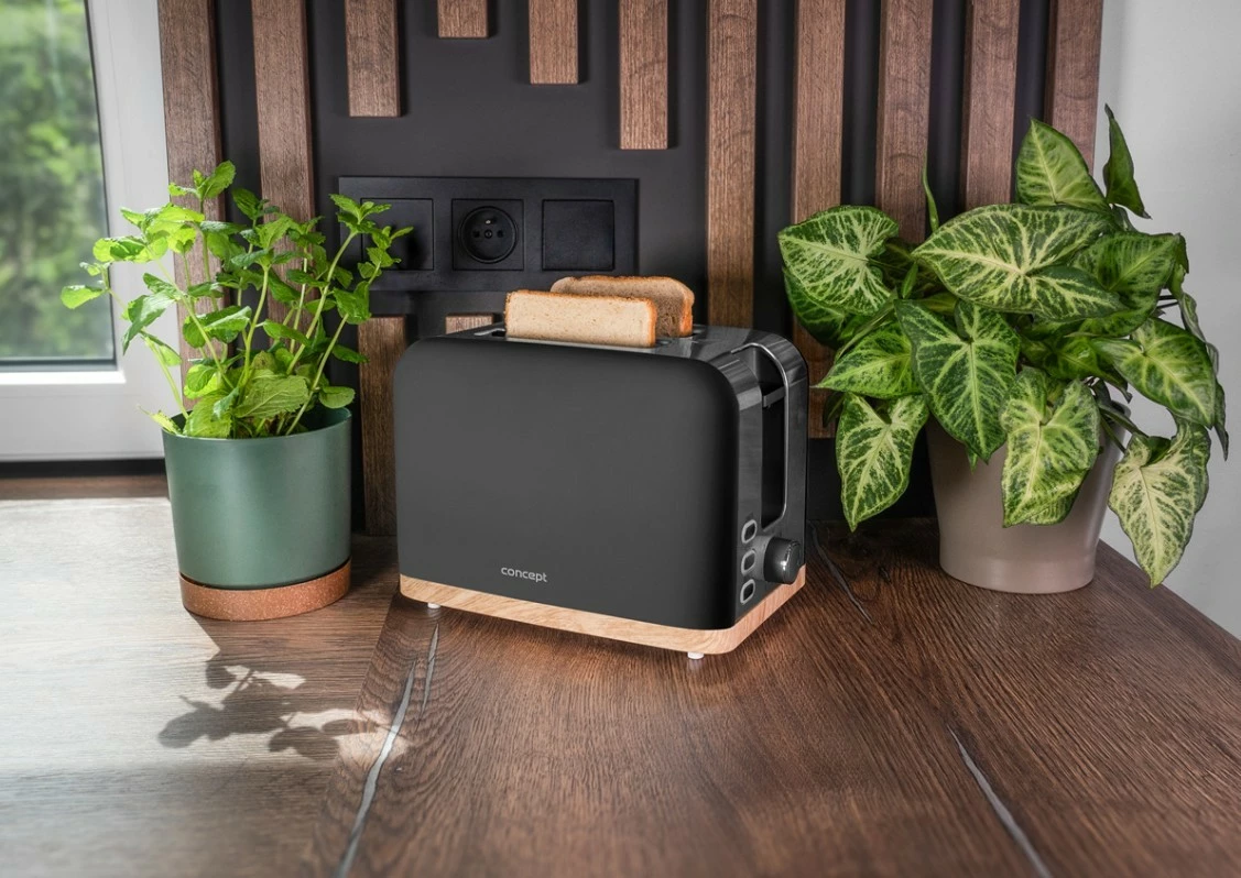 Toster Concept TE2016 930 W 2 slote 7 nivele thekje i zi/inox me detaje dru