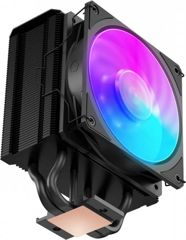 Ftohës procesori, Cooler Master, Hyper 212 3DHP Black ARGB MAY-T2HP-217PA-R1, 120mm, 2 heatpipe, ARGB, PWM, i pajtueshëm LGA1700/AM5, e zezë