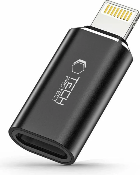 Adapter Tech-Protect UltraBoost Lightning (mashkull) / USB-C (femër), i zi