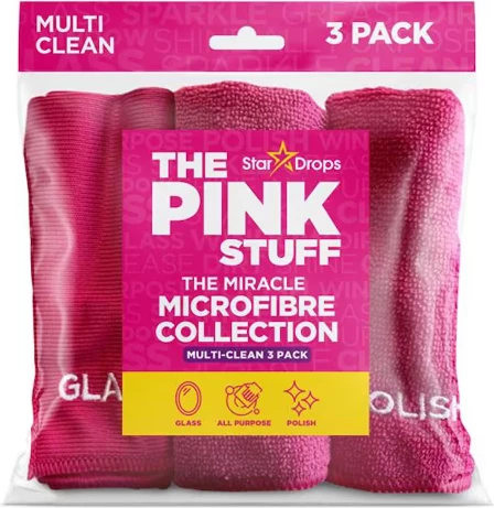 Lecka për pastrim mikrofibër The Pink Stuff, 3 copë