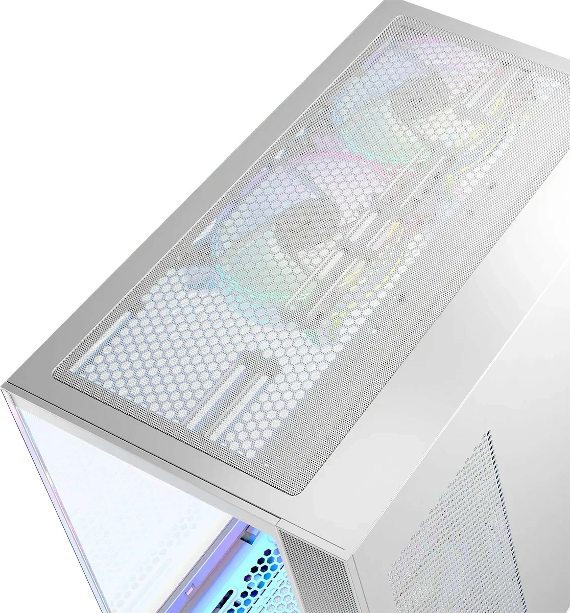 Kasë MODECOM Volcano Panorama NF Midi, ATX, xham i temperuar, e bardhë