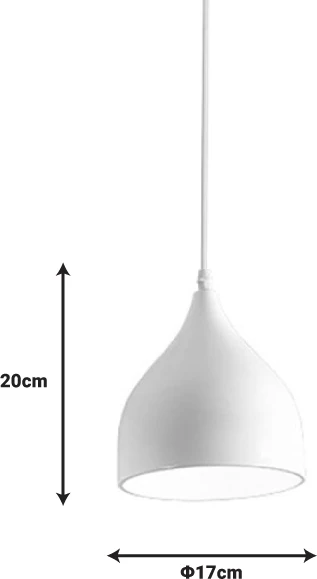 Llambë tavani Perce, metal e bardhë, D17x20cm