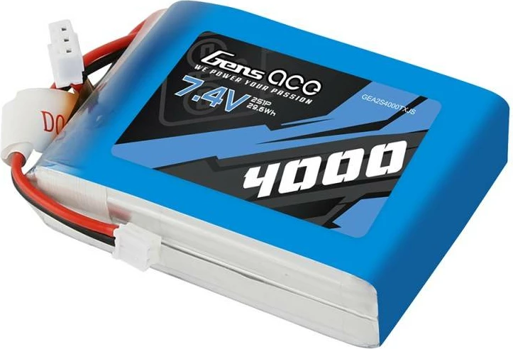 Bateri LiPo Gens Ace 4000mAh 7.4V, EHR/JST-XHR