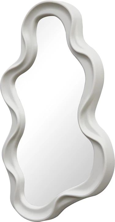 Pasqyrë asimetrike Liquid, ngjyrë e bardhë, 26x2.7x39cm