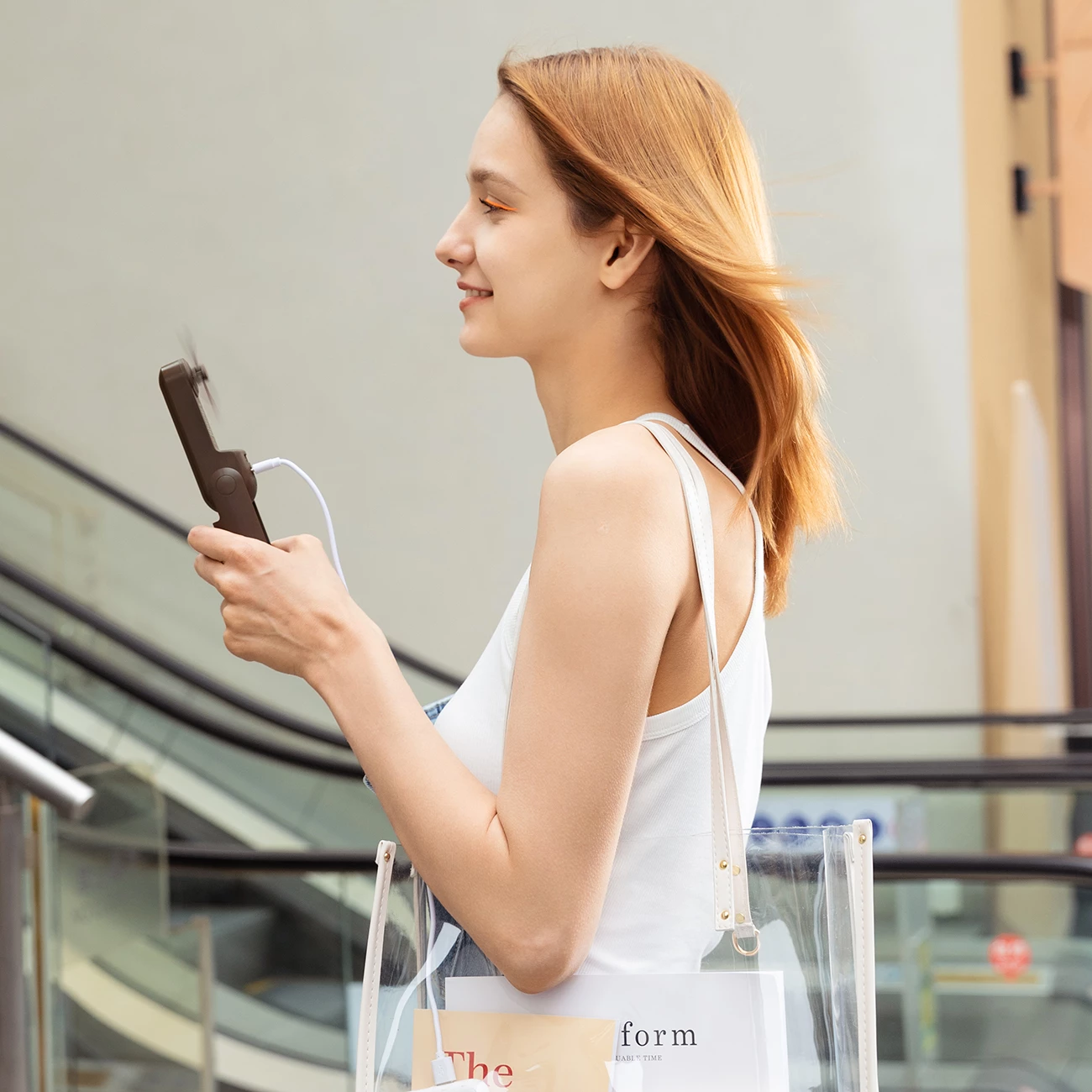 Ventilator dore Jisulife Handheld Fan Life8 Plus, 4500 mAh, USB-C, kafe