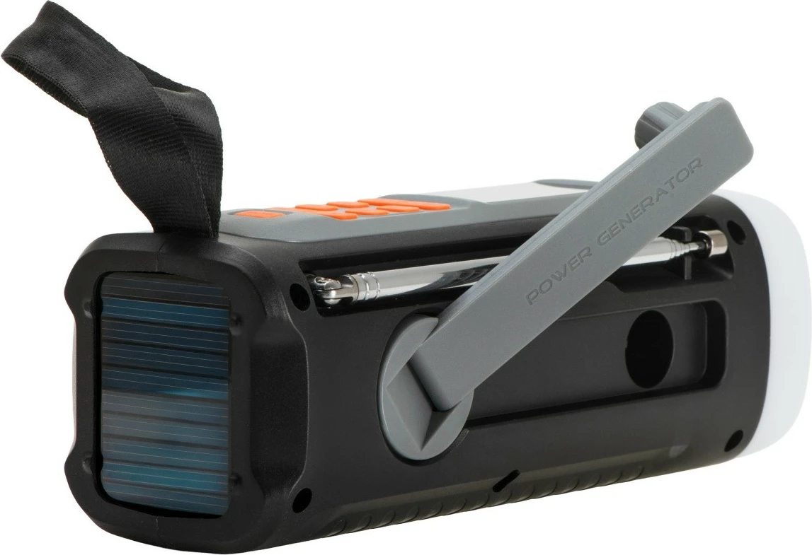 Radio emergjence Adler AD1920 me panel solar, Bluetooth 5.0, powerbank 4500 mAh, dritë LED 4W, e zezë