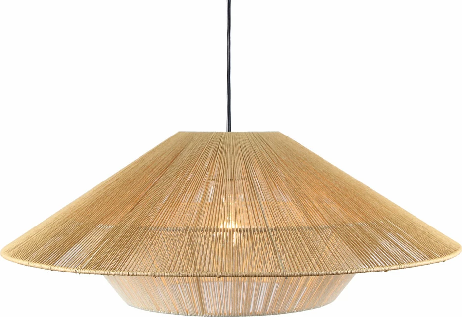 Llambë varëse HAT, metal, litar natyral, e bardhë, 60x60x23cm