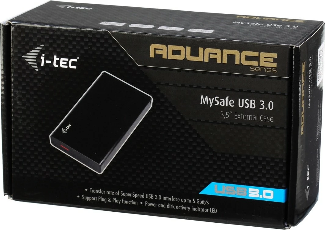 Kasë e jashtme i-tec MYSAFE35U401 për HDD/SSD 3.5", USB 3.0, Alumini, e zezë