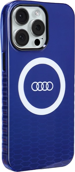 Mbështjellës Audi IML Big Logo MagSafe për iPhone 15 Pro Max, Blu