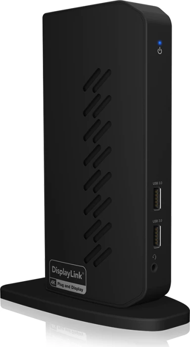 Stacion dokimi USB-C/A ICYBOX IB-DK2252AC 12-në-1 DisplayLink, 2x HDMI + 2x DisplayPort 4K@60Hz, 6x USB 3.0, PD 65W, Ethernet Gigabit, i zi