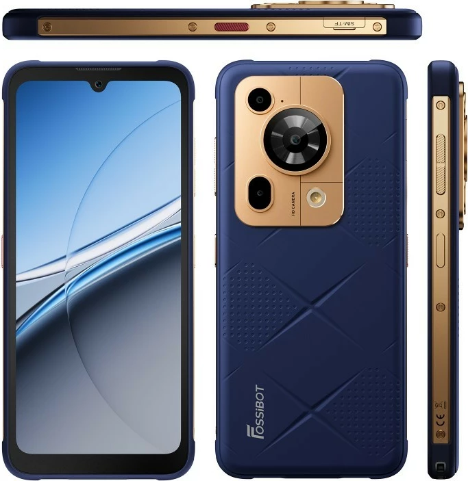 Celular Fossibot F112 Pro 6.88\" 120Hz, 5G, 8GB/256GB, Android 14, Dual SIM, bateri 7150mAh, blu