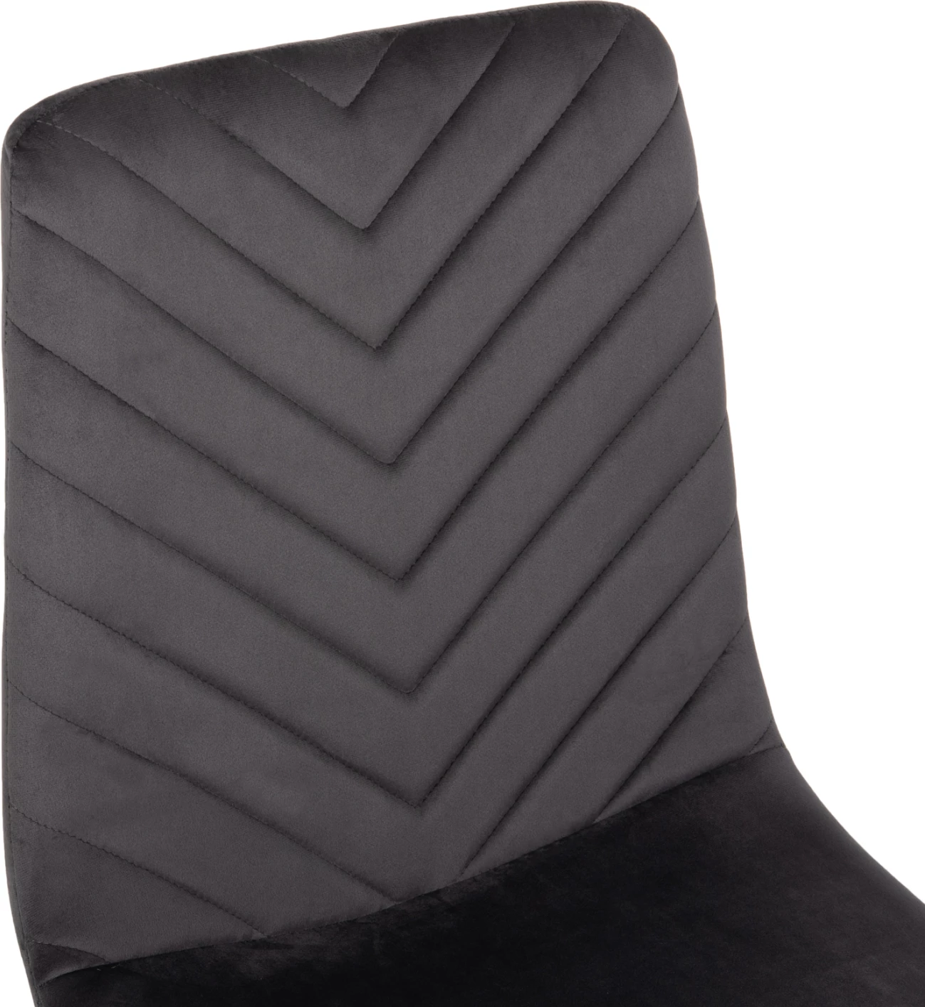 Karrige për ngrënie LATRELL FH8587.01 kadife gri & këmbë metali të zeza 43x54x88Hcm., set prej 4 copë